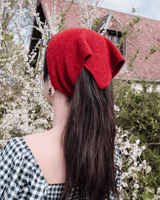 Bandana mimosa bordeaux - pièce unique